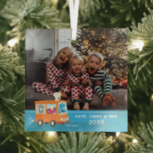 Ornement En Verre Rue Sésame   Camion d'alimentation Monster Cookies