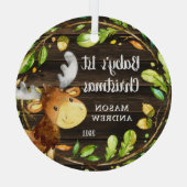 Ornement En Verre Rustic Woodland Moose (Verso)