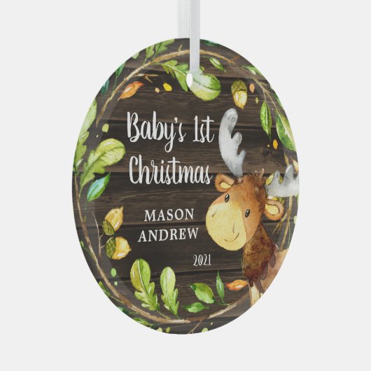 Ornement En Verre Rustic Woodland Moose (Avant droite)