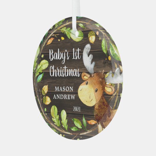 Ornement En Verre Rustic Woodland Moose (Avant gauche)