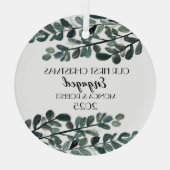 Ornement En Verre Rustique Eucalyptus Keepsaké premier Noël engagé (Verso)