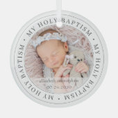 Ornement En Verre Saint Baptême Cadre simple Photo personnalisée mod (Recto)
