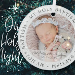 Ornement En Verre Saint Baptême Cadre simple Photo personnalisée mod<br><div class="desc">Ce design simple et classique est composé de typographie serif et d'ajouter une photo personnalisée. "Mon Saint Baptême" tourne autour de la photo de votre bébé,  enfant,  etc</div>