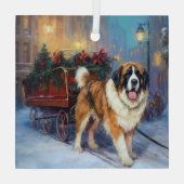 Ornement En Verre Saint Bernard Christmas Festive (Verso)