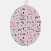 Ornement En Verre Saint-Valentin : Arrière - plan "Je t'aime". (Avant droite)