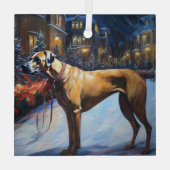 Ornement En Verre Saison de Noël de Rhodesian Ridgeback (Verso)