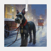 Ornement En Verre Saison de Noël des Schnauzer miniatures (Verso)