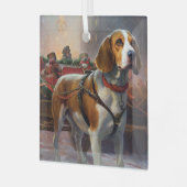 Ornement En Verre Saison festive de Noël beagle (Avant gauche)