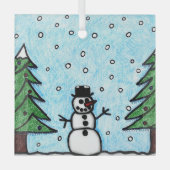 Ornement En Verre Salutations Snowman (Recto)