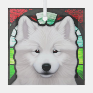 Ornement En Verre Samoyed "Verre Tiré"