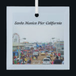 ORNEMENT EN VERRE SANTA MONICA PIER<br><div class="desc">A beautiful image of the famous" Santa Monica Pier,  located in the state of California.
 Photographer Jo-Ann Hayden</div>