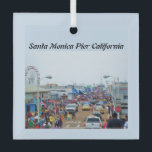 ORNEMENT EN VERRE SANTA MONICA PIER<br><div class="desc">A beautiful image of the famous" Santa Monica Pier,  located in the state of California.
 Photographer Jo-Ann Hayden</div>