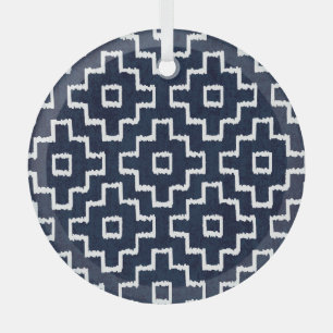 Ornement En Verre Sashiko Motif : Broderie japonaise traditionnelle