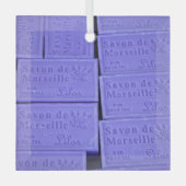 Ornement En Verre Savon de Marseille Lavender (Recto)