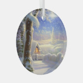 Ornement En Verre Scène hivernale Ethérée Kinkade Inspiré (Avant droite)