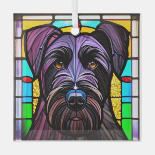 Ornement En Verre Schnauzer géant "Verre Tiré" (Recto)