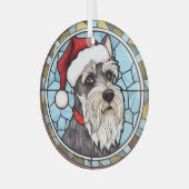 Ornement En Verre Schnauzer miniature en verre tendu Noël (Avant gauche)