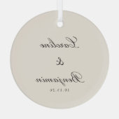 Ornement En Verre Script classique élégant Mariage ivoire personnali (Verso)