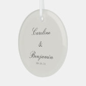 Ornement En Verre Script classique élégant Mariage ivoire personnali (Avant gauche)