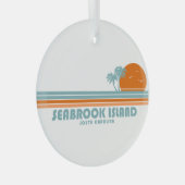 Ornement En Verre Seabrook Island Caroline du Sud Sun Palm Trees (Avant droite)