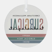 Ornement En Verre Semaine ou technologie de technologue chirurgical  (Verso)