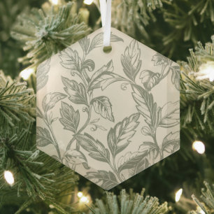 Ornement En Verre Serene Sage Green Charme de la vigne rustique Co