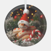 Ornement En Verre Serpent de maïs albinos à Noël (Recto)