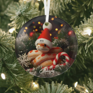 Ornement En Verre Serpent de maïs albinos à Noël