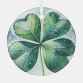 Ornement En Verre Shamrock de Noël irlandais (Recto)