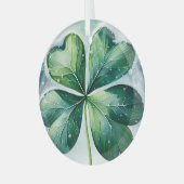 Ornement En Verre Shamrock de Noël irlandais (Avant gauche)