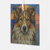 Ornement En Verre Shetland Sheepdog Sheltie Chien "Verre tendu" (Avant gauche)