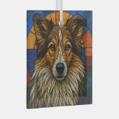 Ornement En Verre Shetland Sheepdog Sheltie Chien "Verre tendu" (Avant droite)