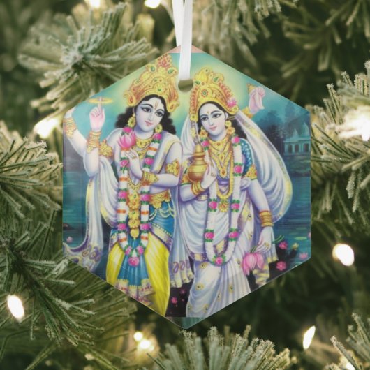 Ornement En Verre Shri Hari Vishnu (Insitu)