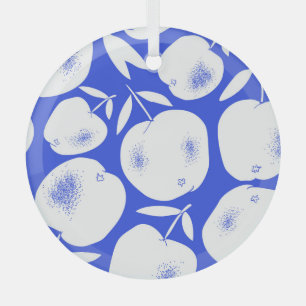 Ornement En Verre Silhouettes de pomme texturées : Motif à main