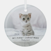 Ornement En Verre Simple Kitten 'My First Christmas' - photo Keepsak (Recto)