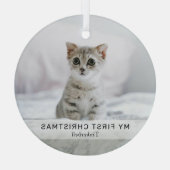 Ornement En Verre Simple Kitten 'My First Christmas' - photo Keepsak (Verso)