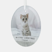 Ornement En Verre Simple Kitten 'My First Christmas' - photo Keepsak (Avant gauche)