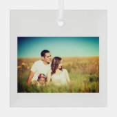 Ornement En Verre simple minimum ajouter votre nom photo année aquar (Verso)