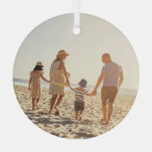 Ornement En Verre Simple une photo de Noël (Verso)