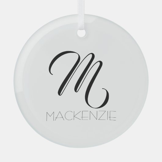 Ornement En Verre Simply Elegant Custom Monogram (Recto)