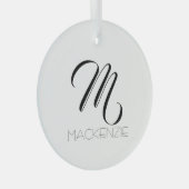 Ornement En Verre Simply Elegant Custom Monogram (Avant droite)