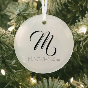 Ornement En Verre Simply Elegant Custom Monogram