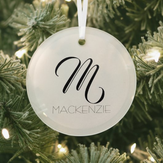 Ornement En Verre Simply Elegant Custom Monogram (Insitu)