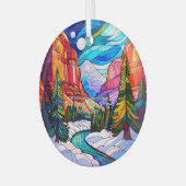 Ornement En Verre Sion de Noël Utah Vitrail Couple marié (Avant gauche)