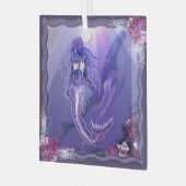Ornement En Verre Sirène de mer violette (Avant gauche)