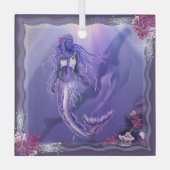 Ornement En Verre Sirène de mer violette (Recto)
