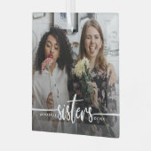 Ornement En Verre Sisters Script Photo moderne   (Avant gauche)