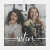Ornement En Verre Sisters Script Photo moderne   (Recto)