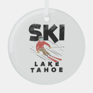 Ornement En Verre Ski - Lac Tahoe