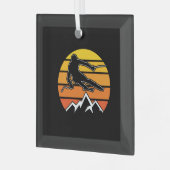 Ornement En Verre Ski rétroactif (Avant gauche)